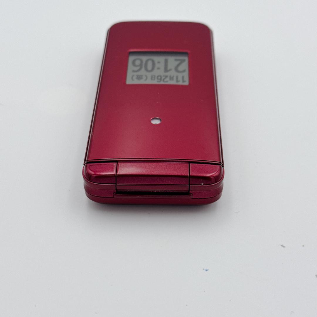 【美品】au かんたんケータイ ライト KYF43 ワインレッド