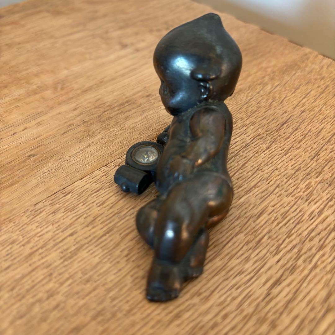 戦前アンティークキューピー キューピー人形 方位磁石付き　レトロ 当時物　黒