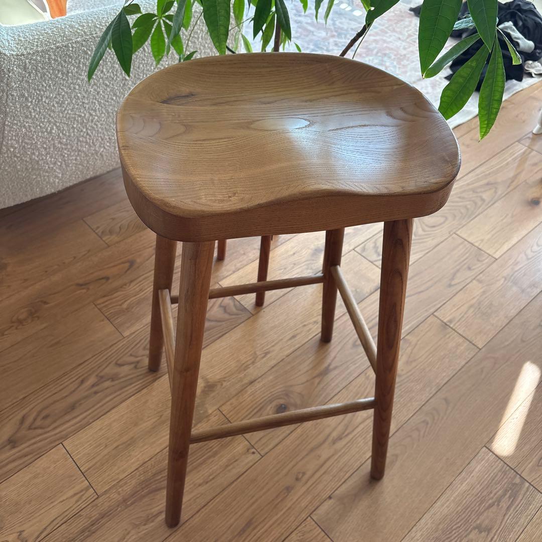 ⚠️aya⚠️アッシュ　バースツール　Zara  木製