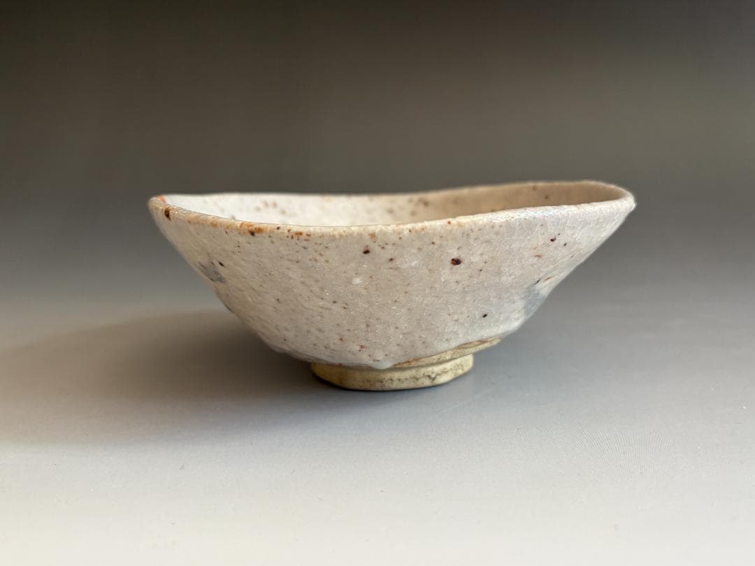 加藤春泰　志野舟絵　平茶碗　即中斎書付　銘「清友」　茶道具　表千家