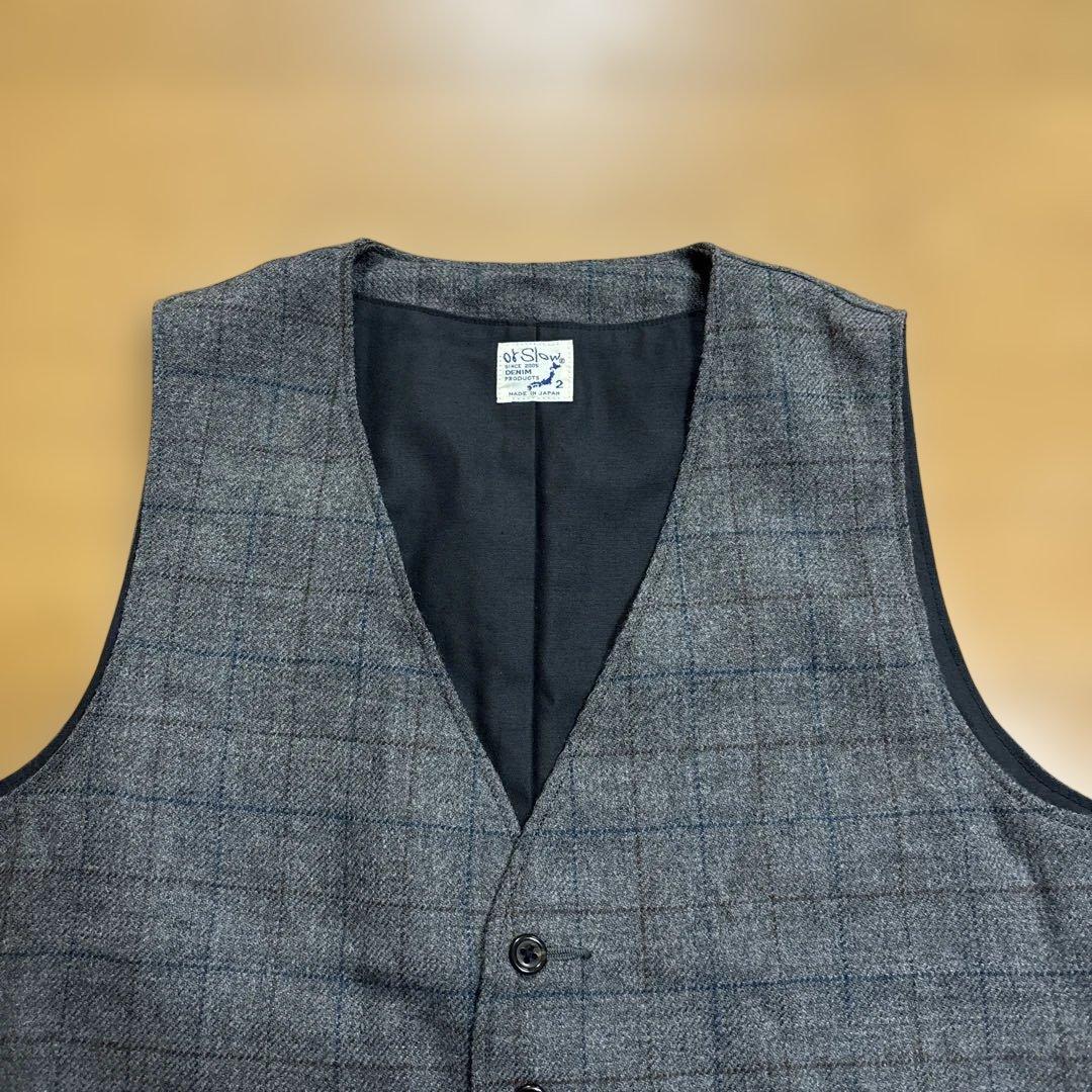 新品半額！オアスロウorslowヴィンテージレプリカ ウールチェックベスト