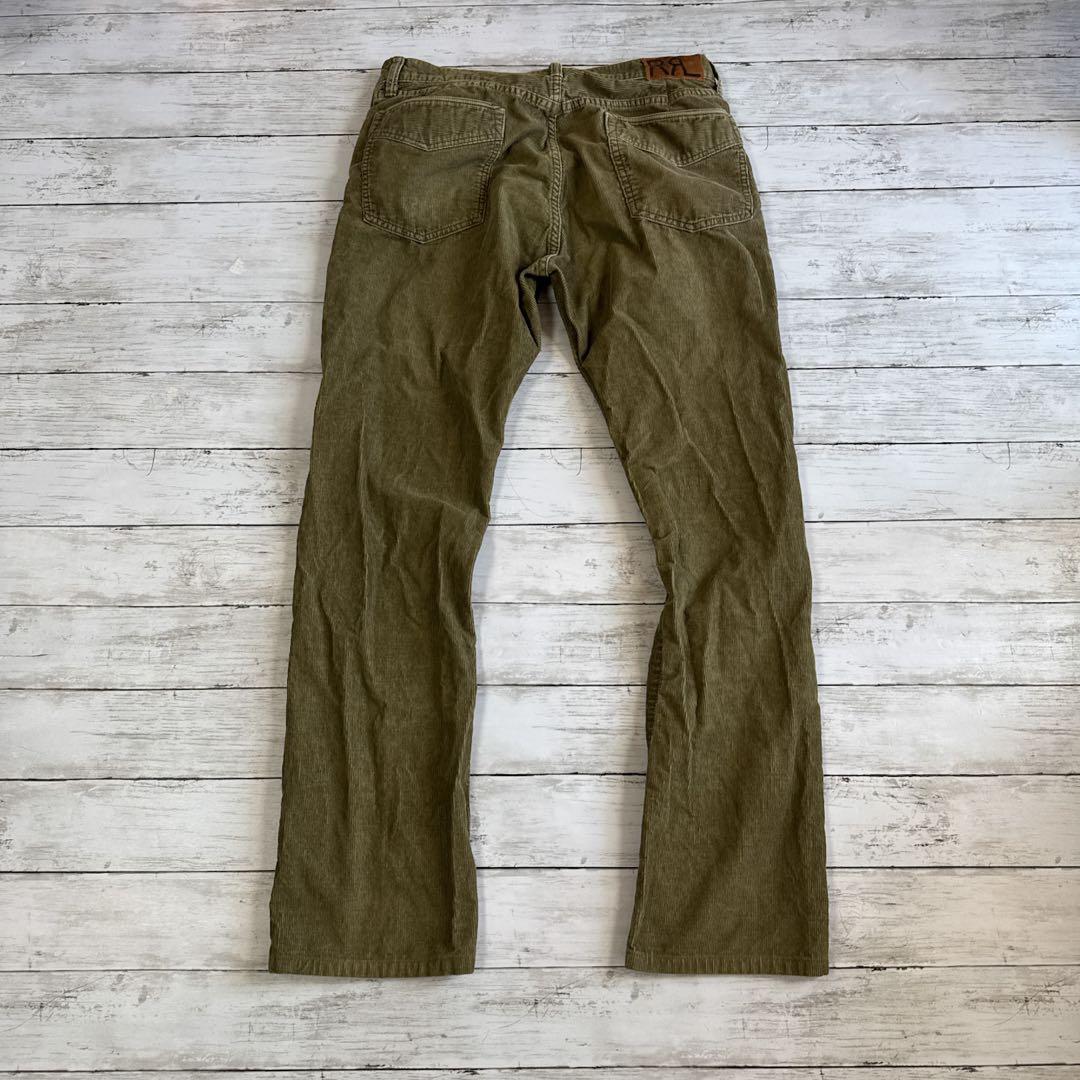 ろ*ー様 ラルフローレンRRL コーデュロイパンツ オリーブ IDEALジップメ