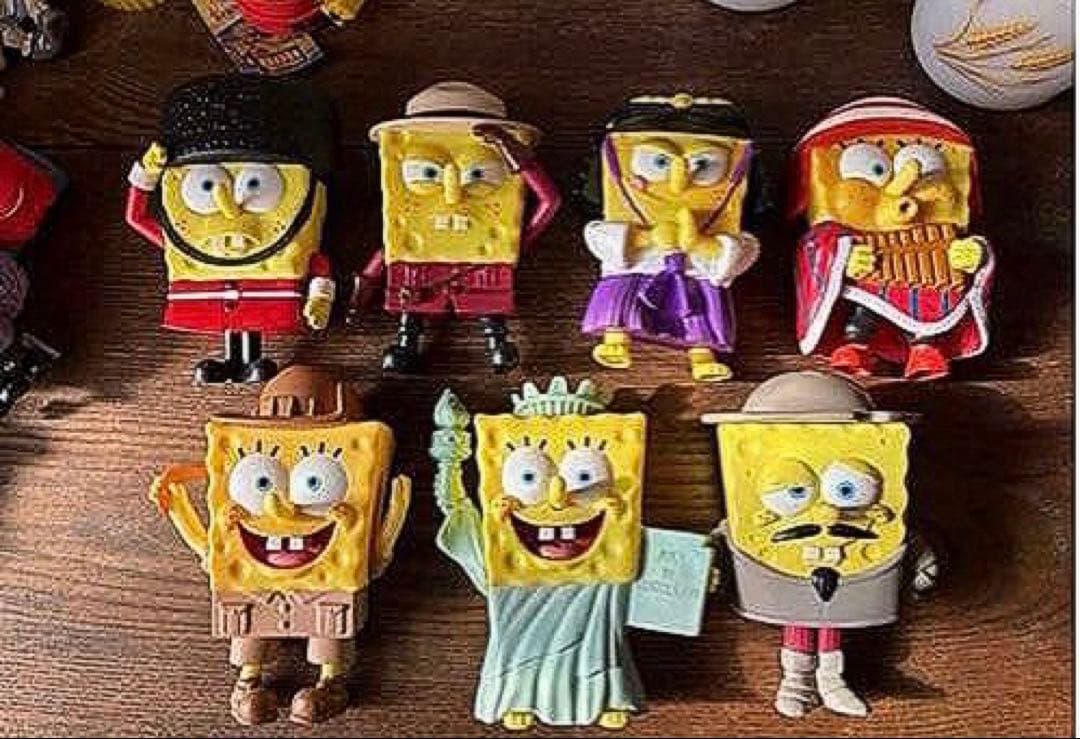 スポンジボブ バーガーキングミールトイ7個 (バラ売り不可)