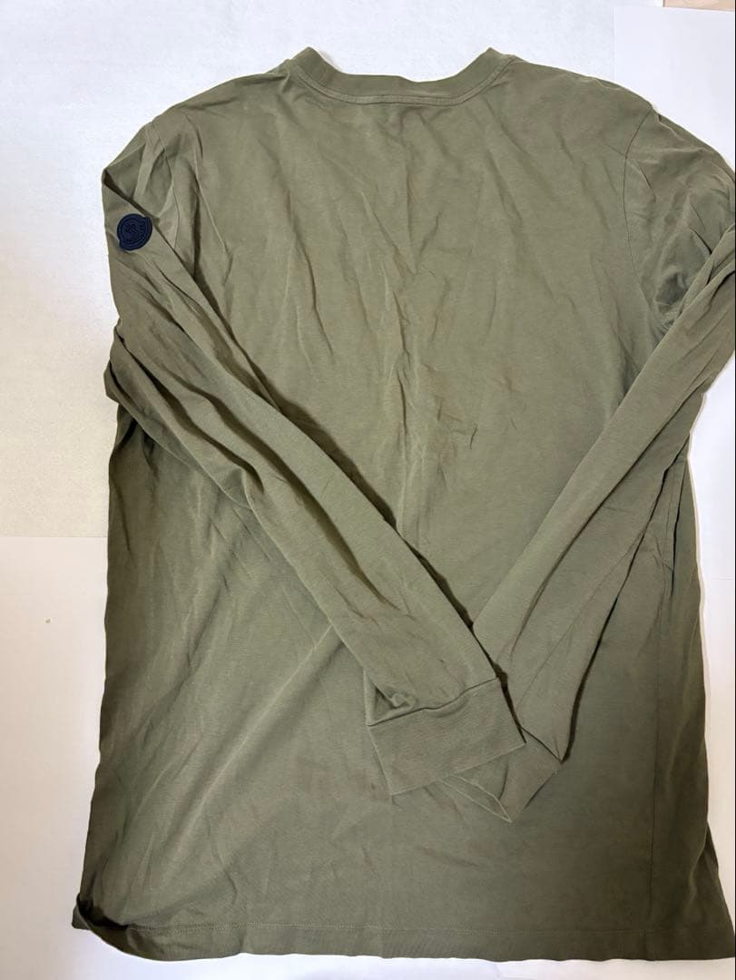 MONCLER モンクレール 長袖Tシャツ カーキ XL ロゴ刺繍