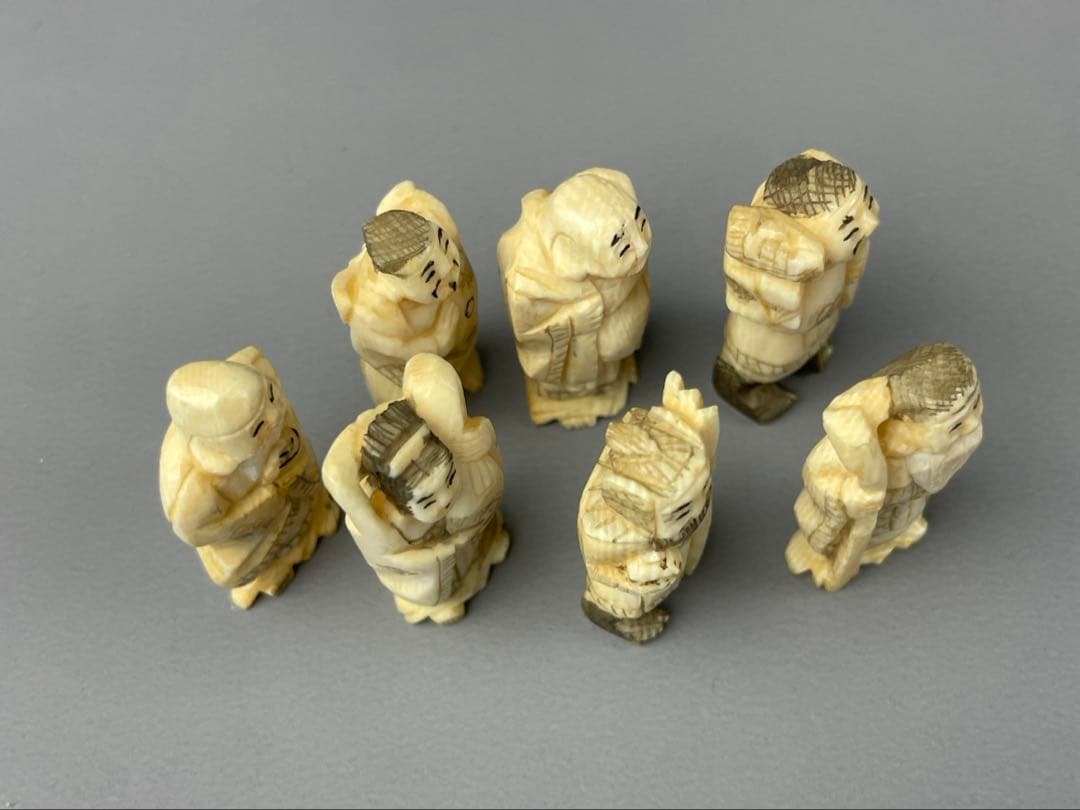 極上 七福神 彫刻 縁起物 置物 アンティーク 古美術