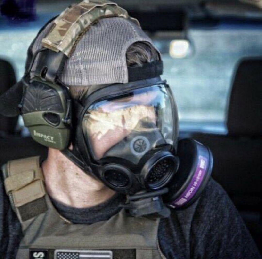 MSAガスマスク 透明・スモークシールド付き Lサイズ