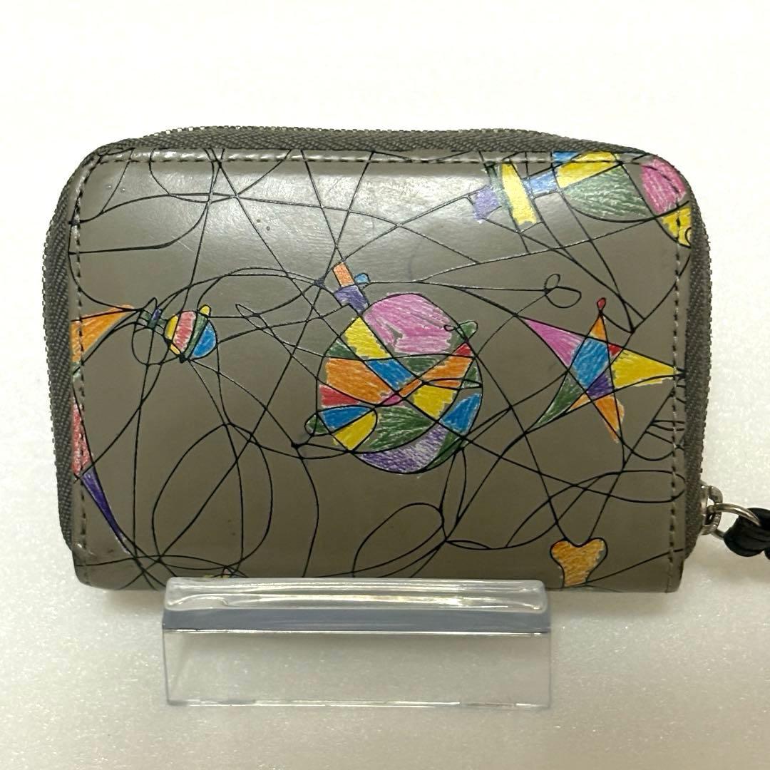 ヴィヴィアンウエストウッド 本革 ミニ財布 オーブ グレー 手書き風アート