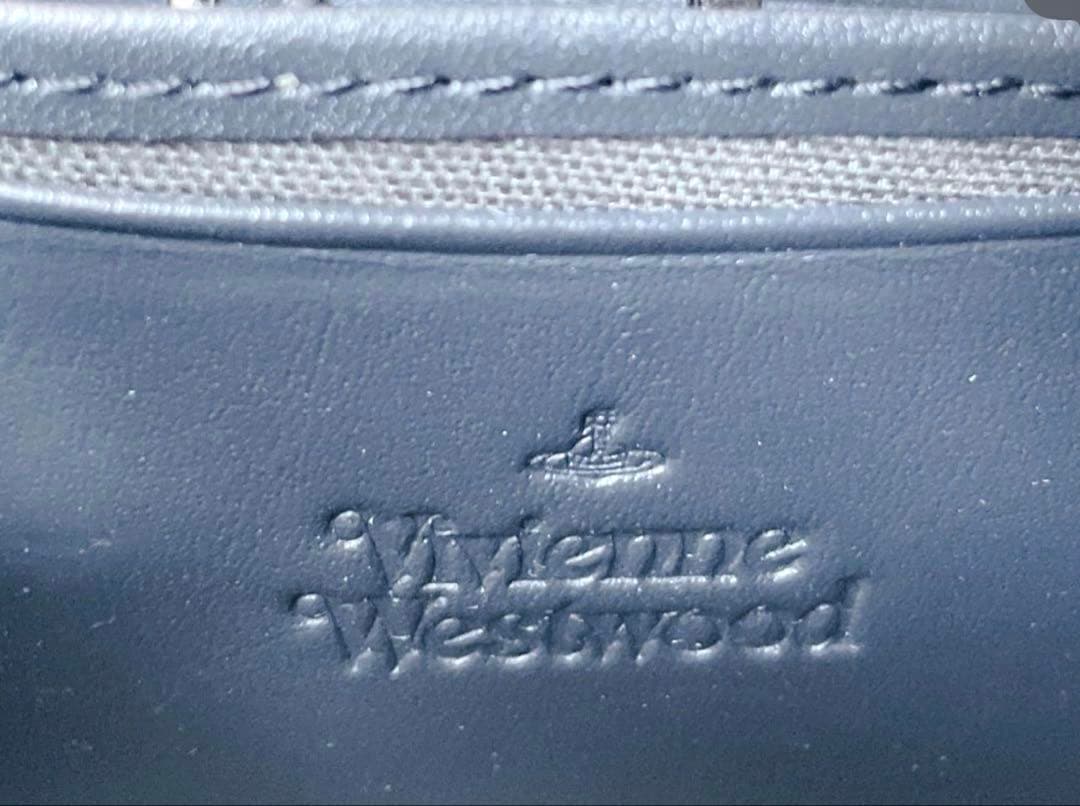 ヴィヴィアンウエストウッド 本革 ミニ財布 オーブ グレー 手書き風アート