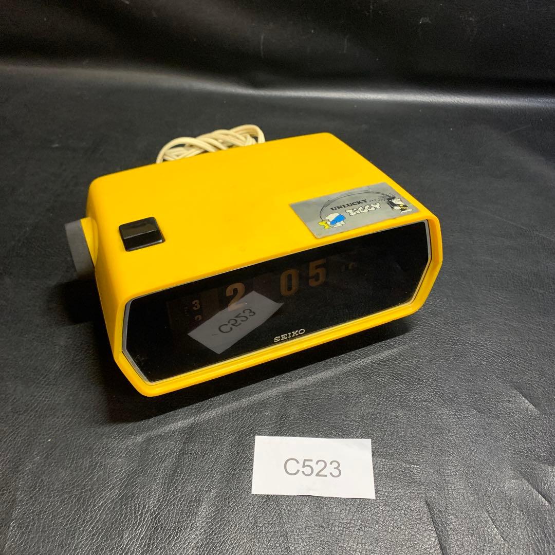 SEIKO デジタル置時計 イエロー　DL404 動作品