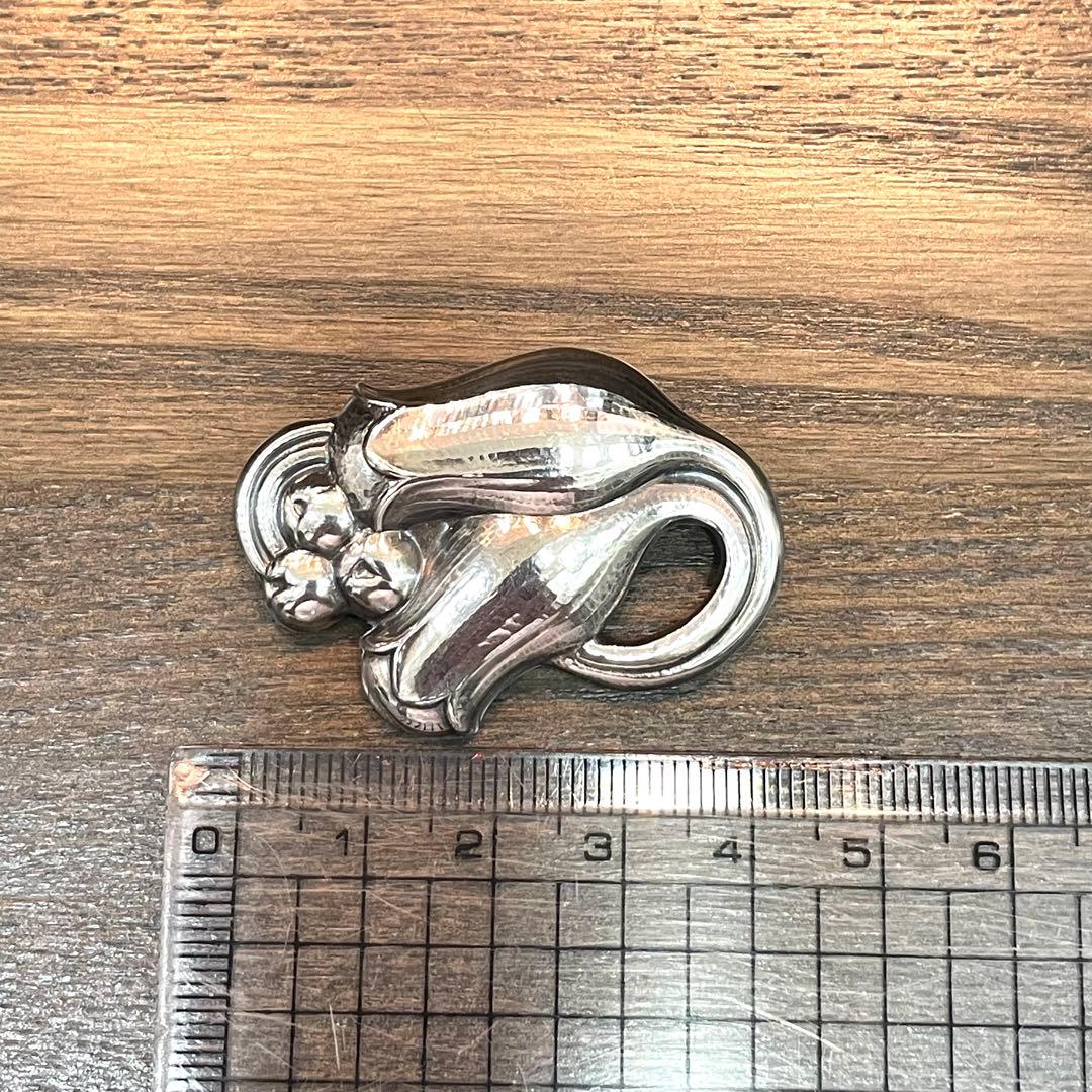 美品 ジョージジェンセン ブローチ 100B スズラン シルバー 925