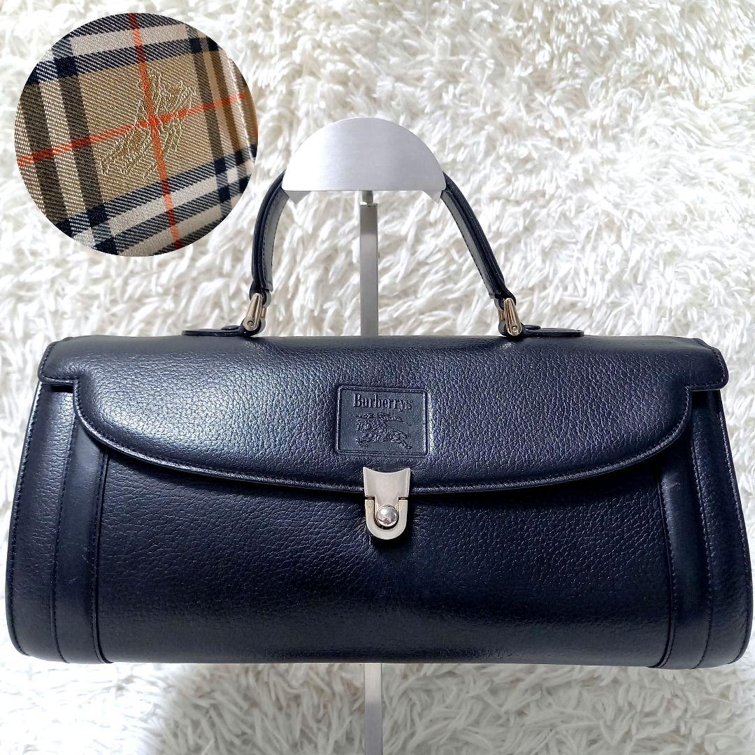 ●希少●　BURBERRYS　筒型　ノバチェック　シャドウホース　ハンドバッグ