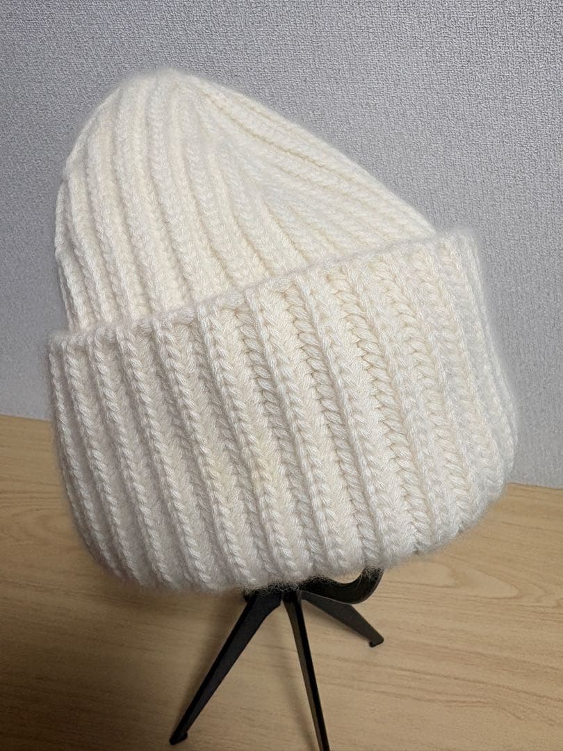 【Drawerドゥロワー】畦編み ニット キャップカシミヤ100％ /ベージュ