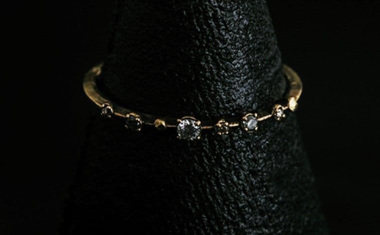 専用箱付き noguchi ダイヤリング 12号 グレイダイヤ ブラウンダイヤ