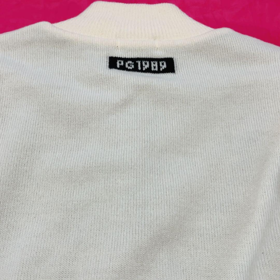 極美品　パーリーゲイツ　ドライバーズニット　ニットジャケット　裏地付　防風　白