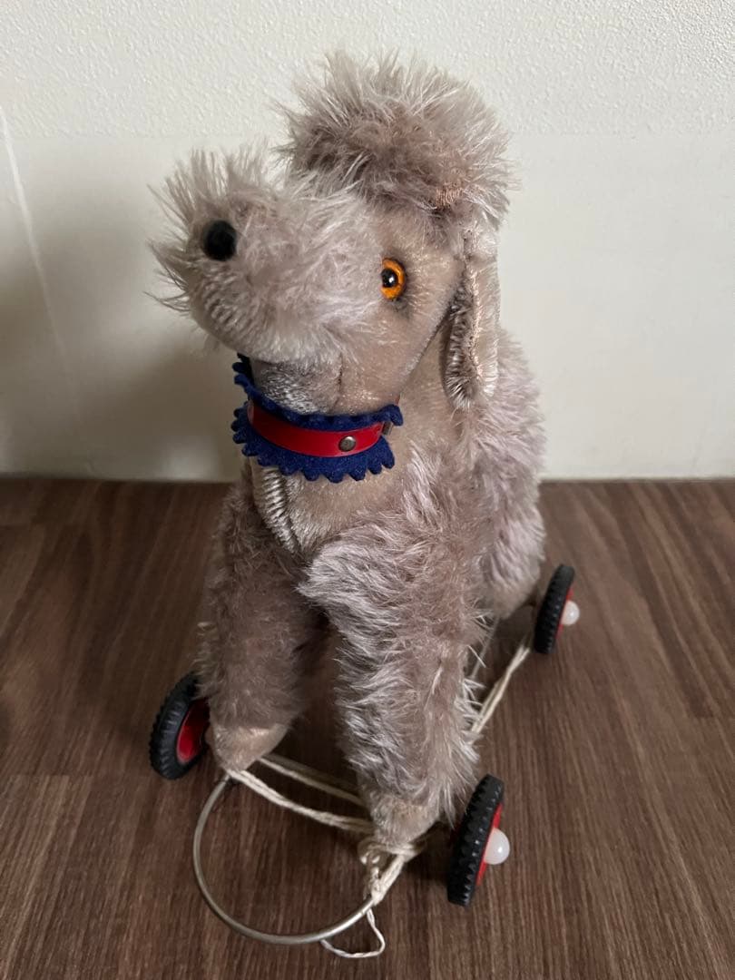☆最終SALE☆ アンティーク　プードル　プルトイ　ぬいぐるみ　 ビンテージ 犬