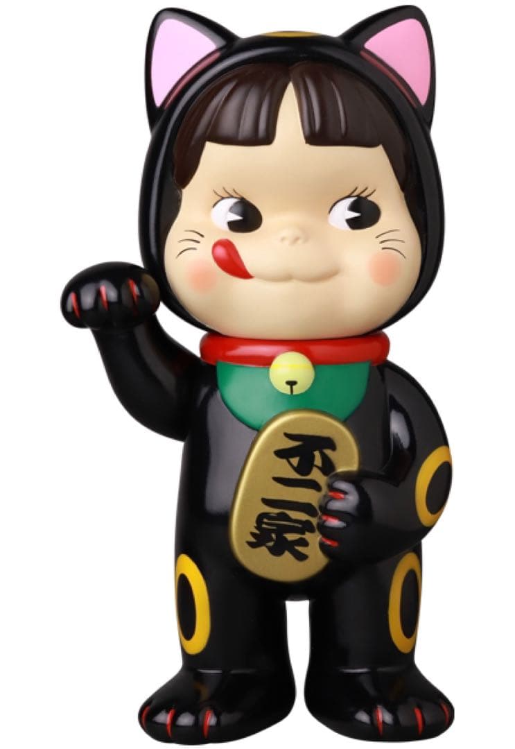 不二家 ソフビコレクション　招き猫 ペコちゃん 黒