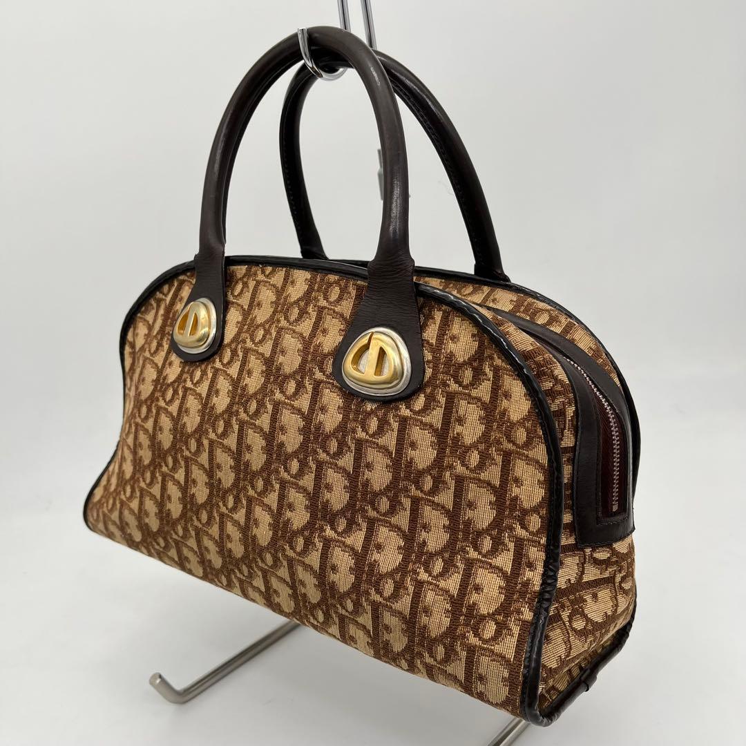 クリスチャンディオール ハンドバッグ ミニボストン トロッター柄 CDロゴ金具