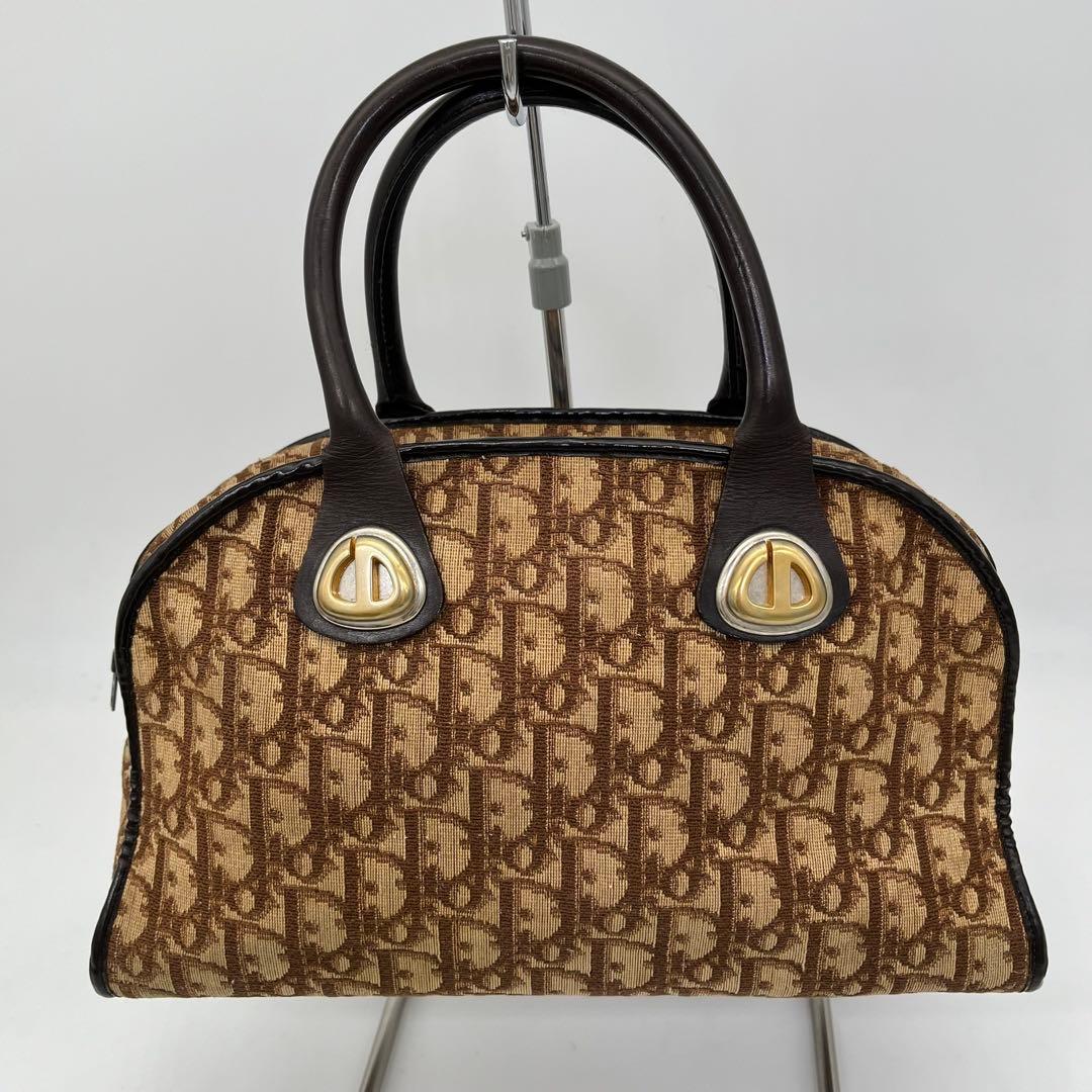 クリスチャンディオール ハンドバッグ ミニボストン トロッター柄 CDロゴ金具