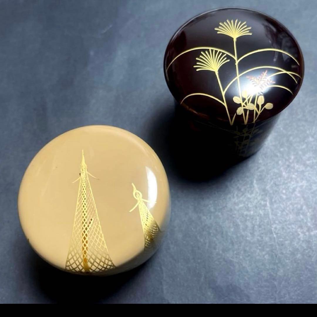 茶道具 中村湖彩作【四季棗】の「夏」と「秋」