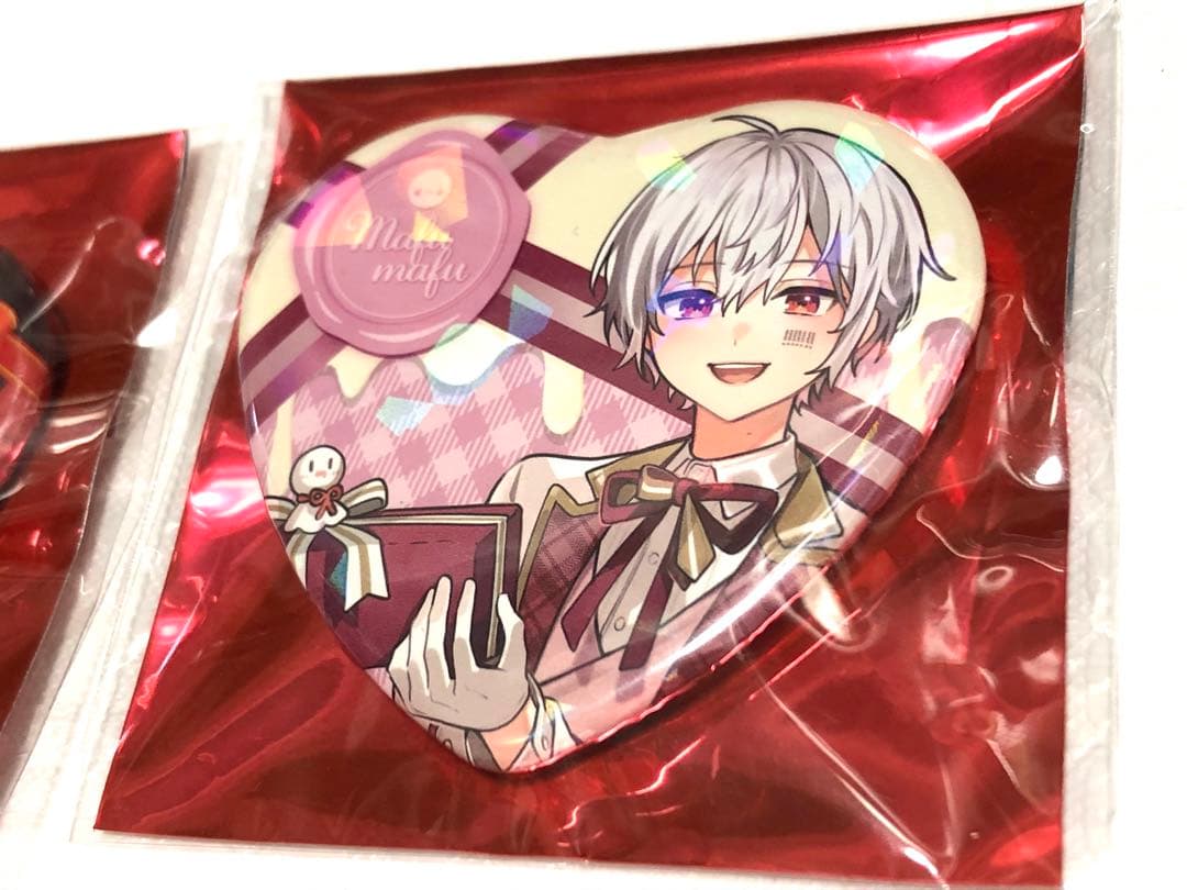 ホロ まふまふ バレンタイン シークレット 缶バッジ ハート 等身