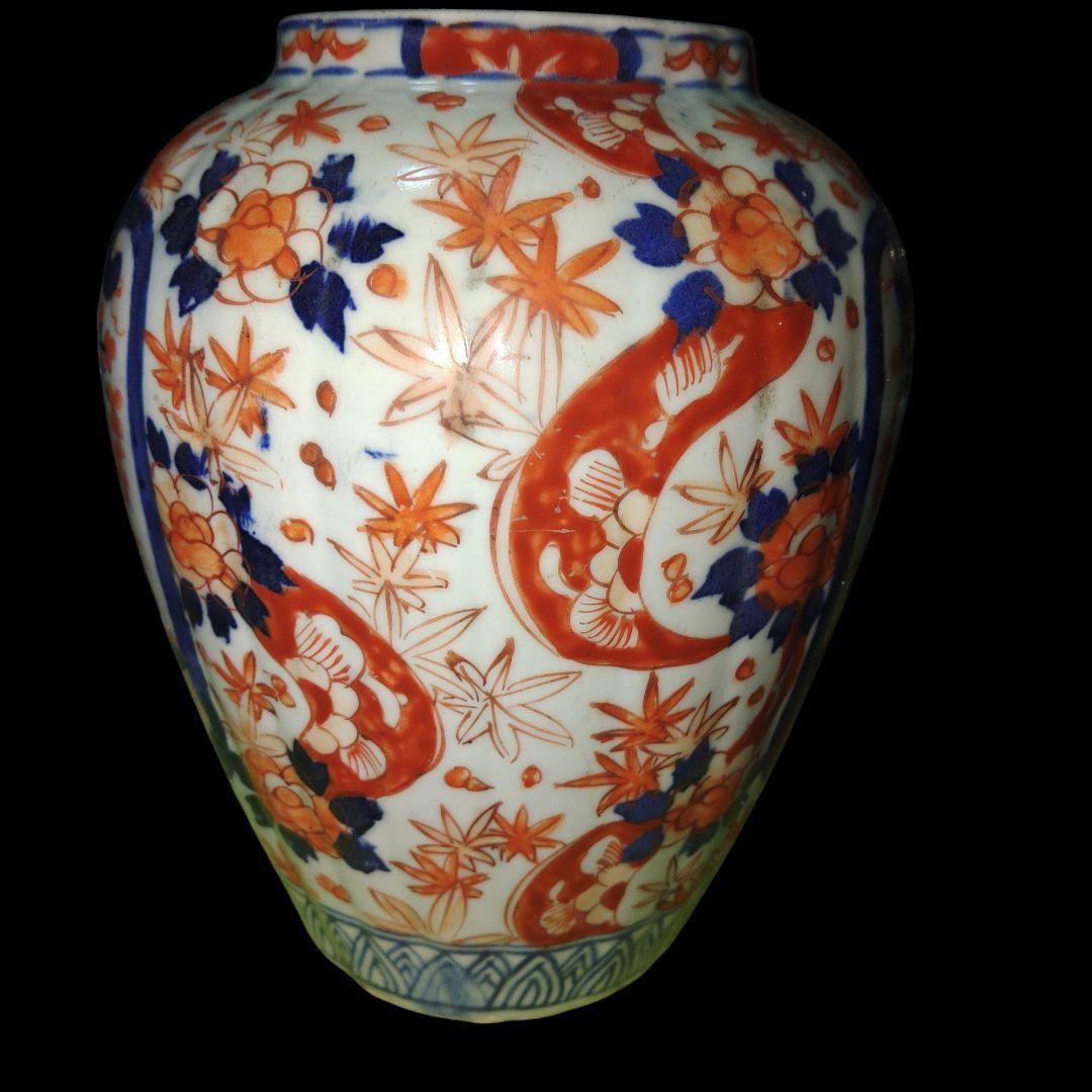 時代　古伊万里四君子色絵壺