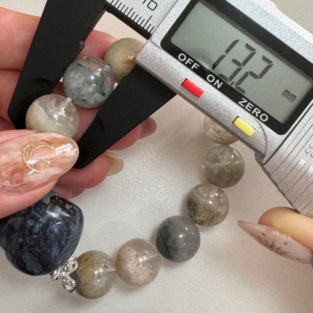 天然石　ハンドメイドブレス　ピーターサイト　ガーデン　デニム　⚠︎少し傷あり特価！