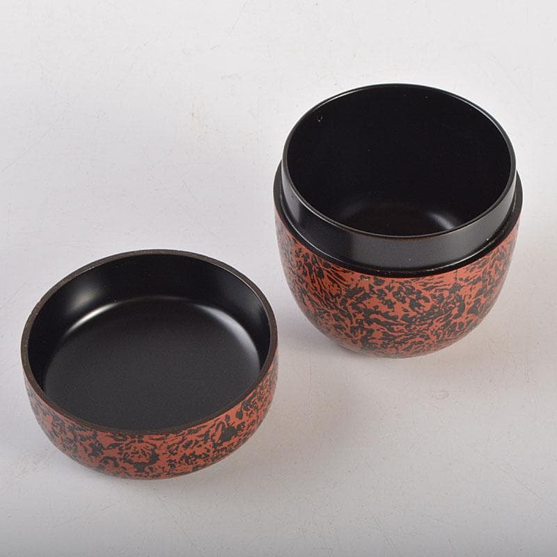 茶道具　加賀蒔絵師　新井司峰作　堆朱　中棗　共箱　V　6838