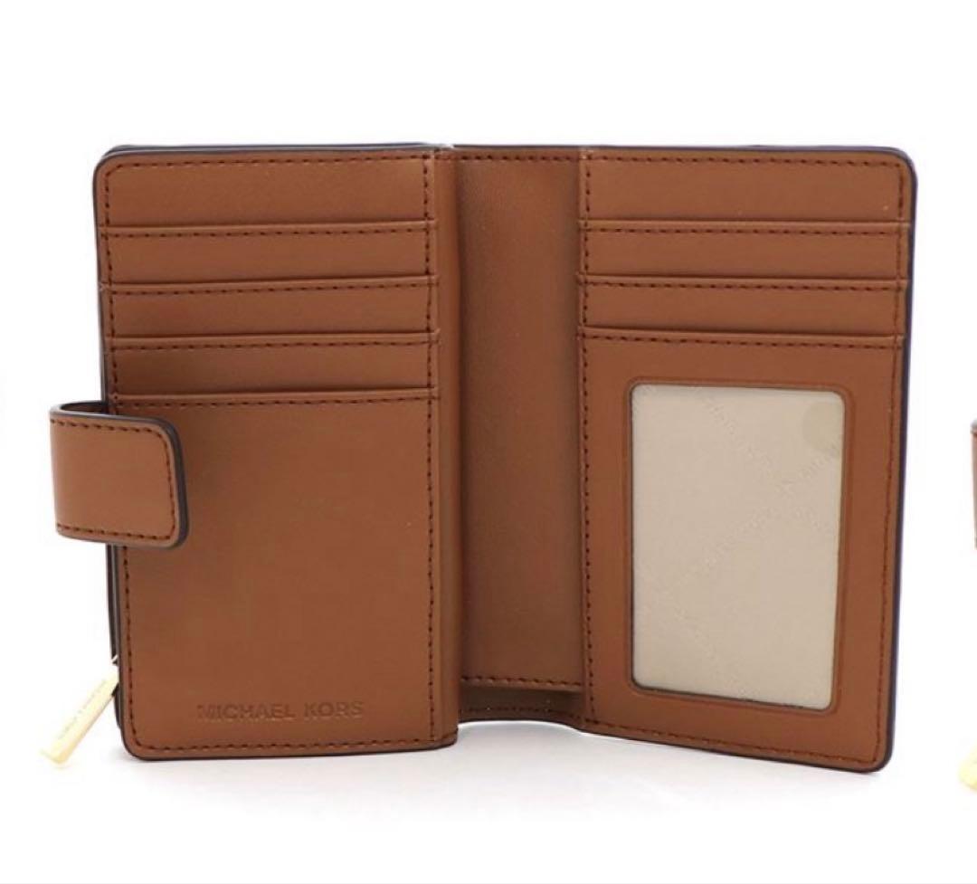 【未使用】MICHAEL KORS 二つ折り財布 ベージュ/ブラウン