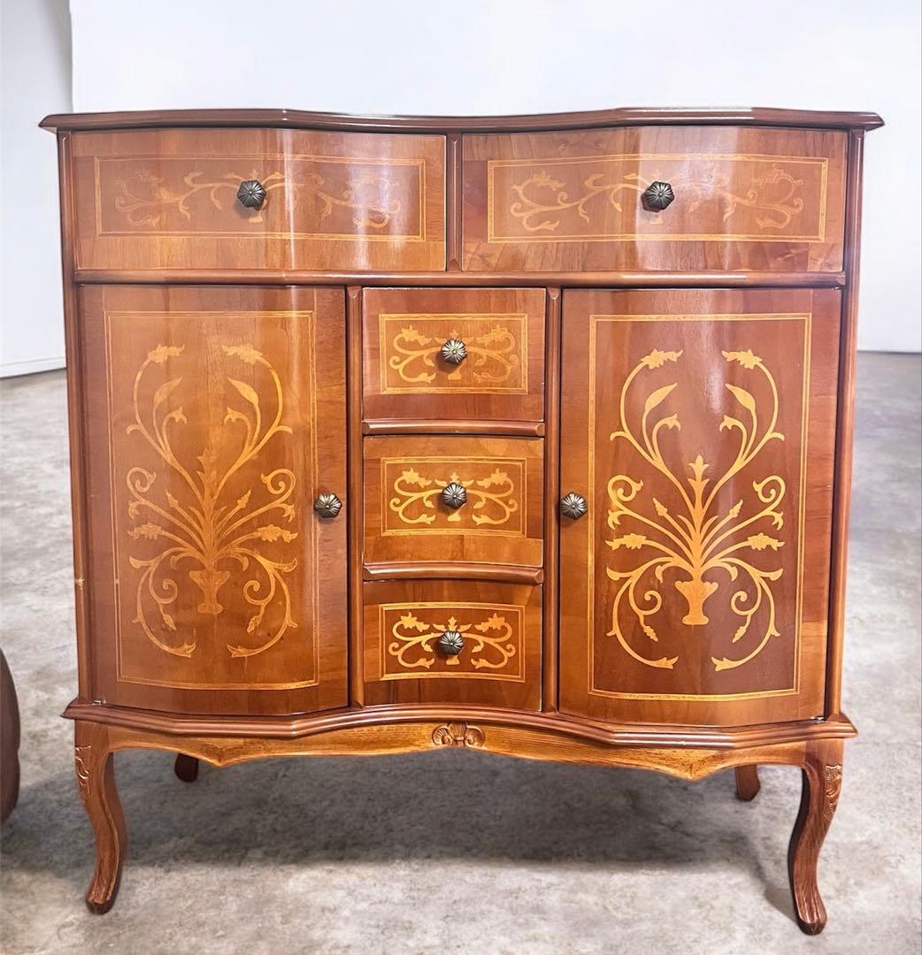 イタリア 家具タロッコ社象嵌デザイン 猫足 ヴェローナ キャビネット