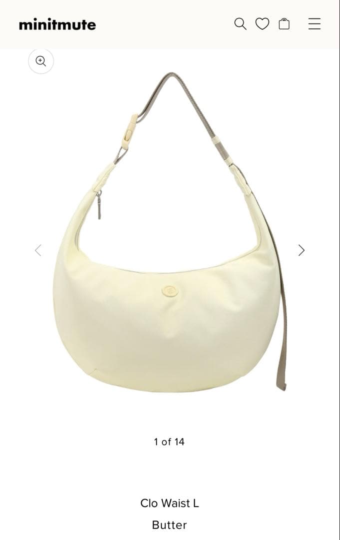 新品　minitmute ミニットミュートClowaistバッグ　butter