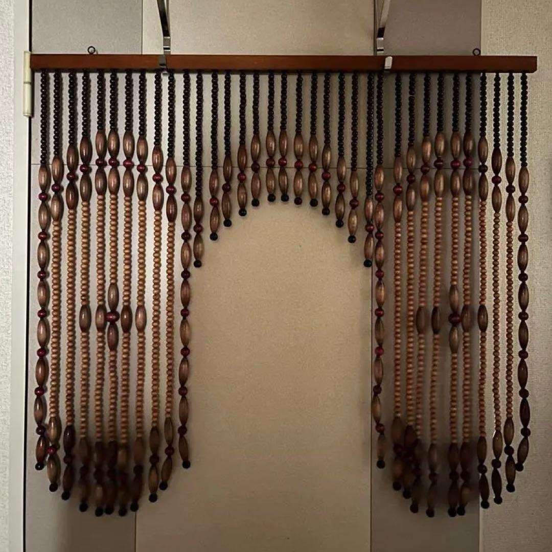 木製ビーズのれん 珠のれん