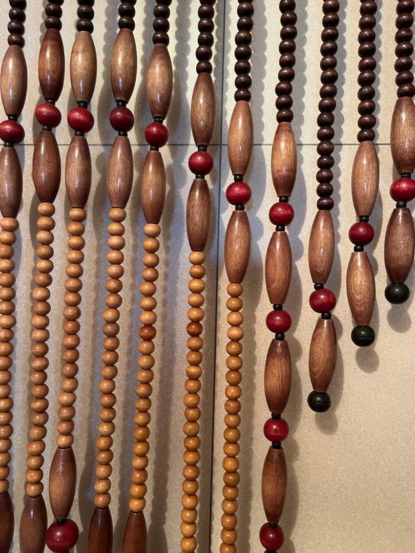 木製ビーズのれん 珠のれん