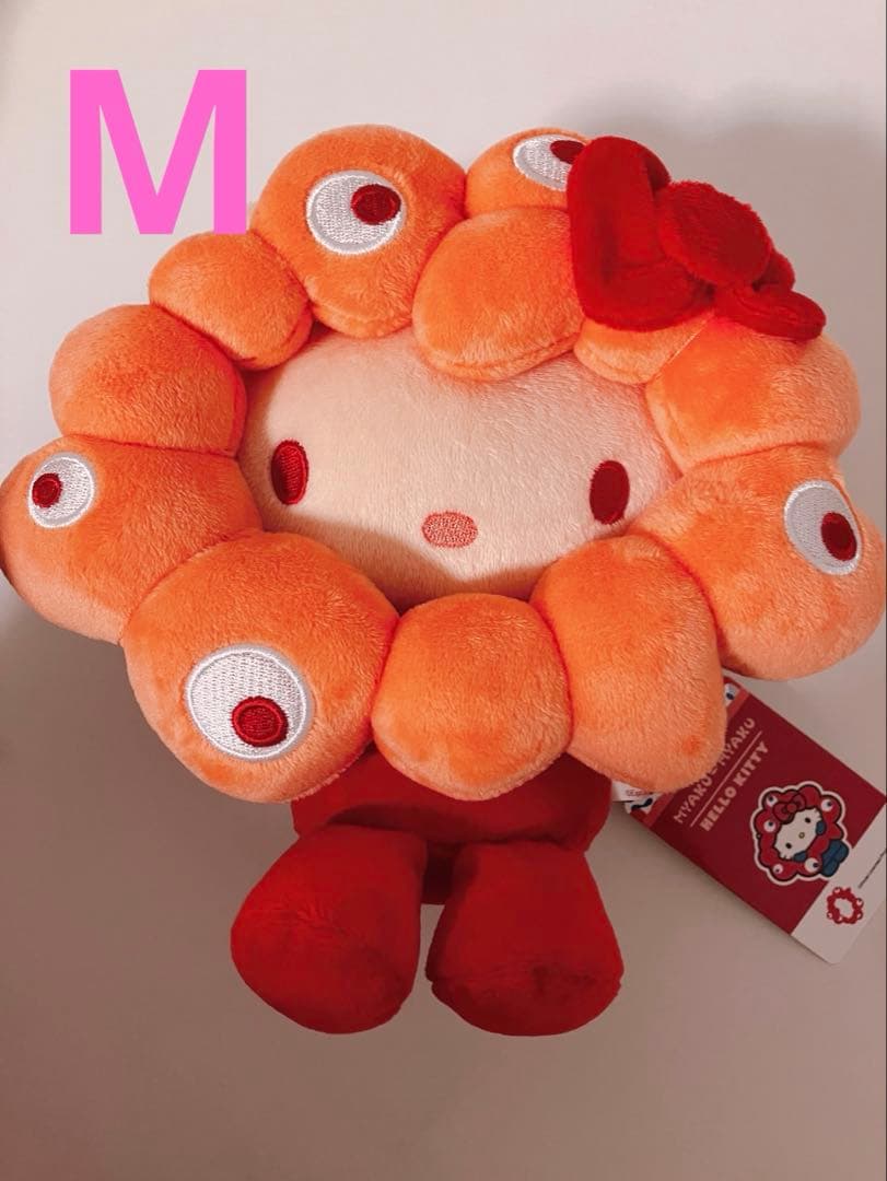 ミャクミャク サンリオ　ぬいぐるみM 推しカラー　キティ