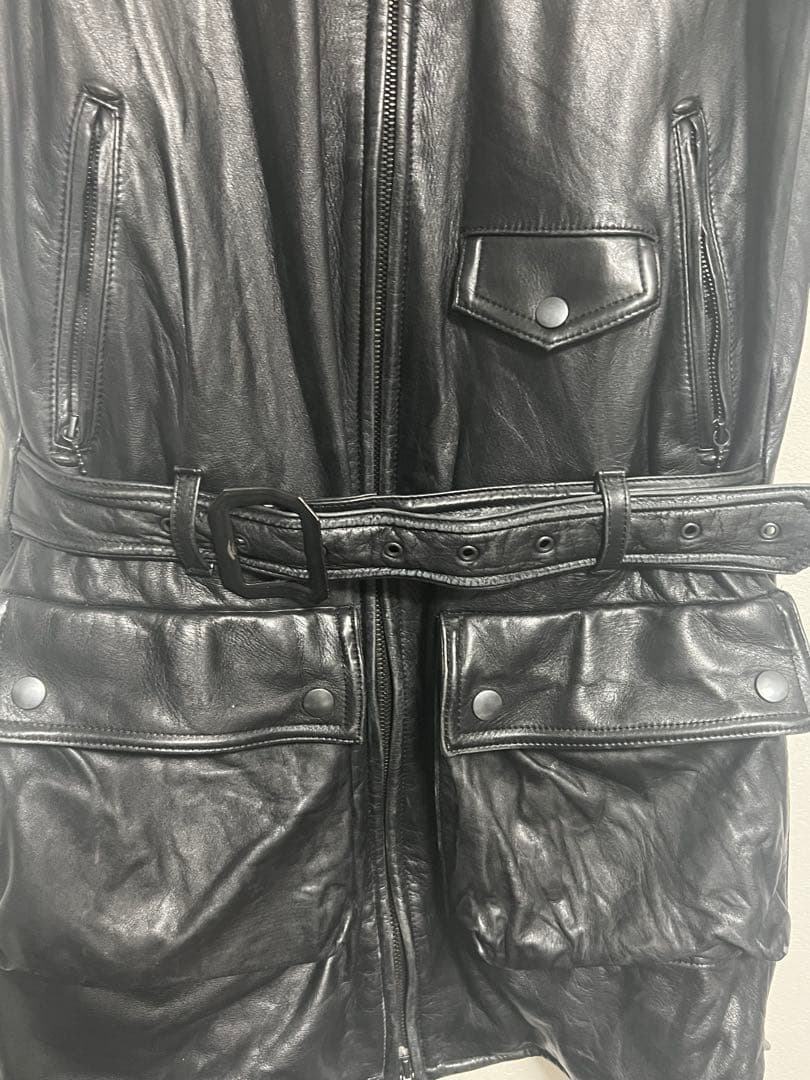 05ss ナンバーナイン　archive レザーライダースロングジャケット