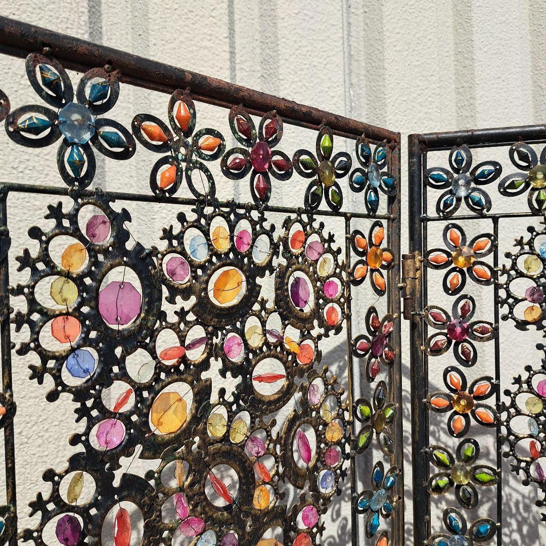 ♡アイアン　ビーズフラワー３連パーティション♡