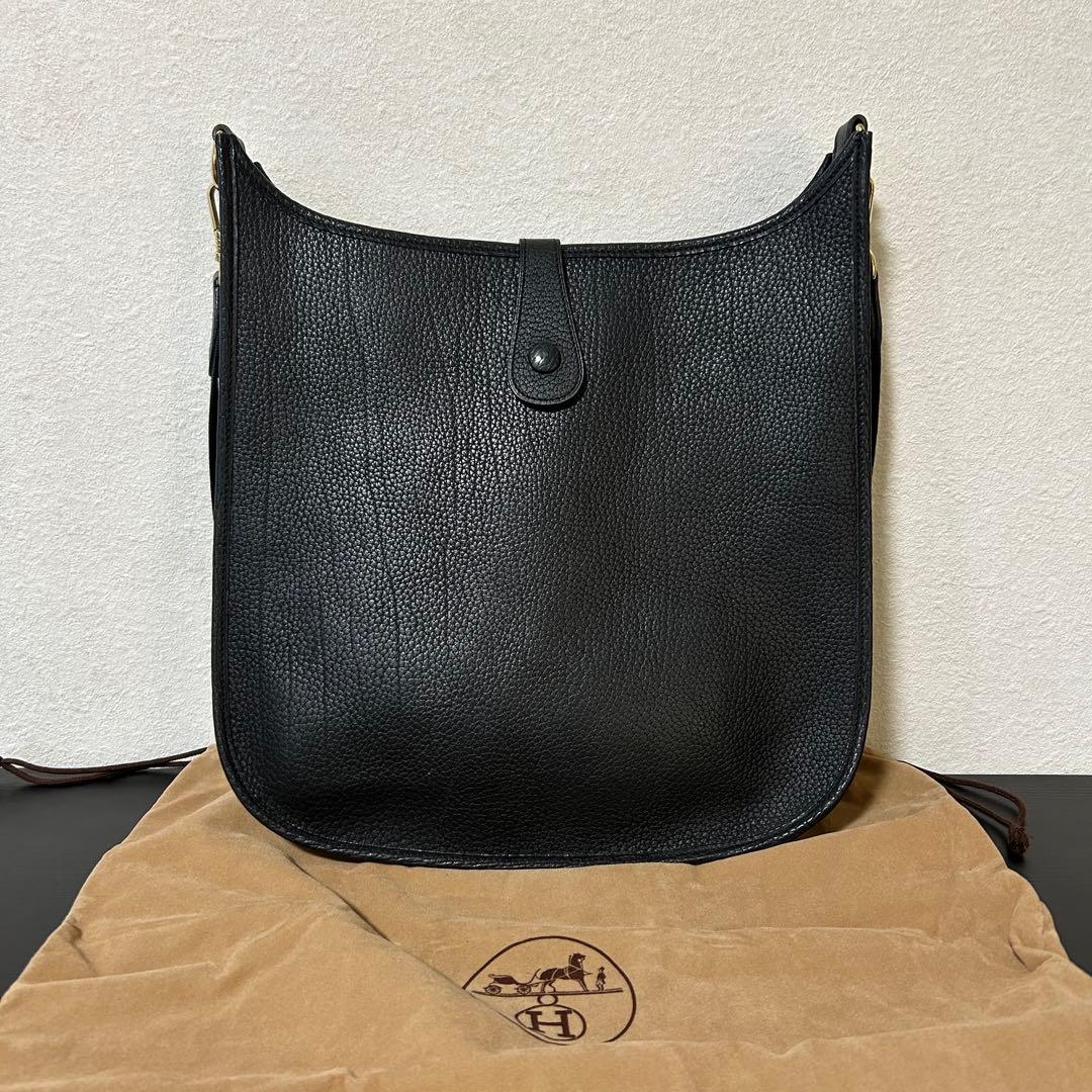 美品 HERMES エルメス エヴリン GM ノワール ブラック
