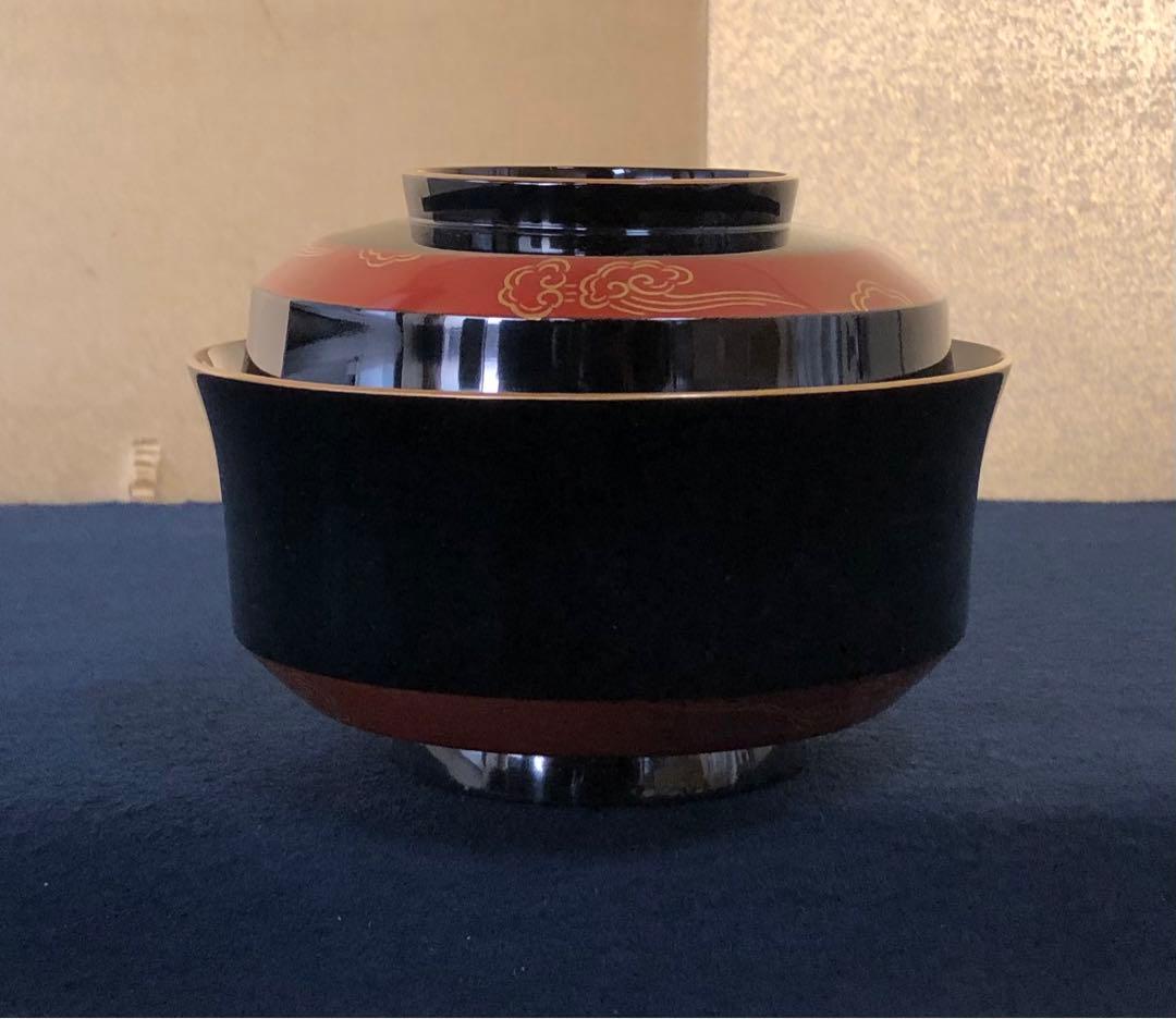 《R》輪島塗 煮物椀5客 塗師静峰 蒔絵師松三 共布 共箱 251218か1