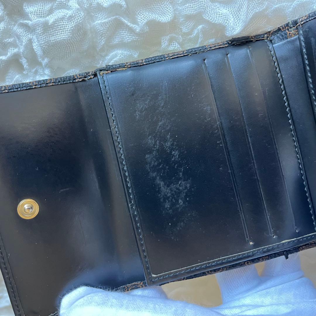 Old CELINE オールドセリーヌ 折り財布 がま口 黒マカダム ブラック
