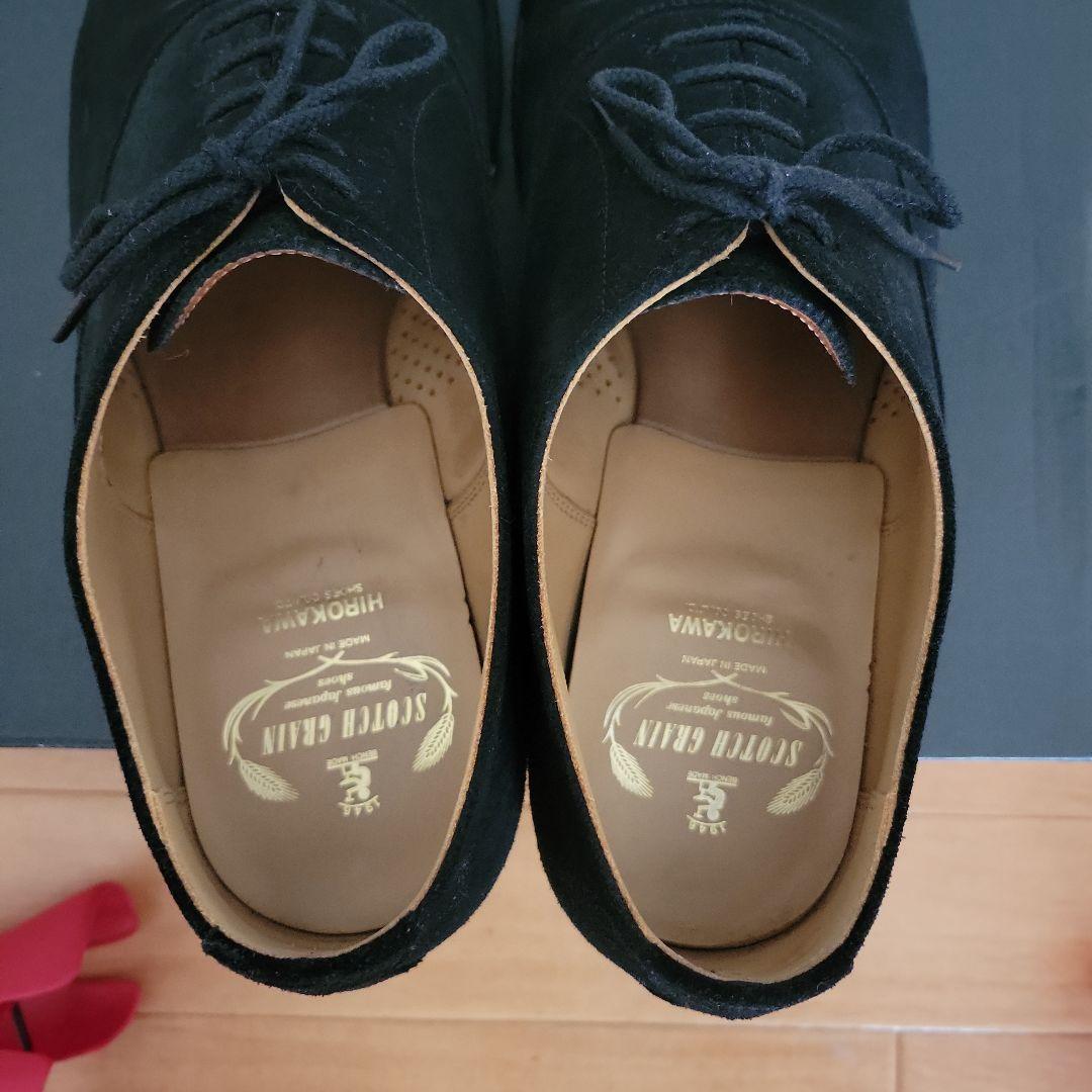 スコッチグレインブラック スエード ドレスシューズ