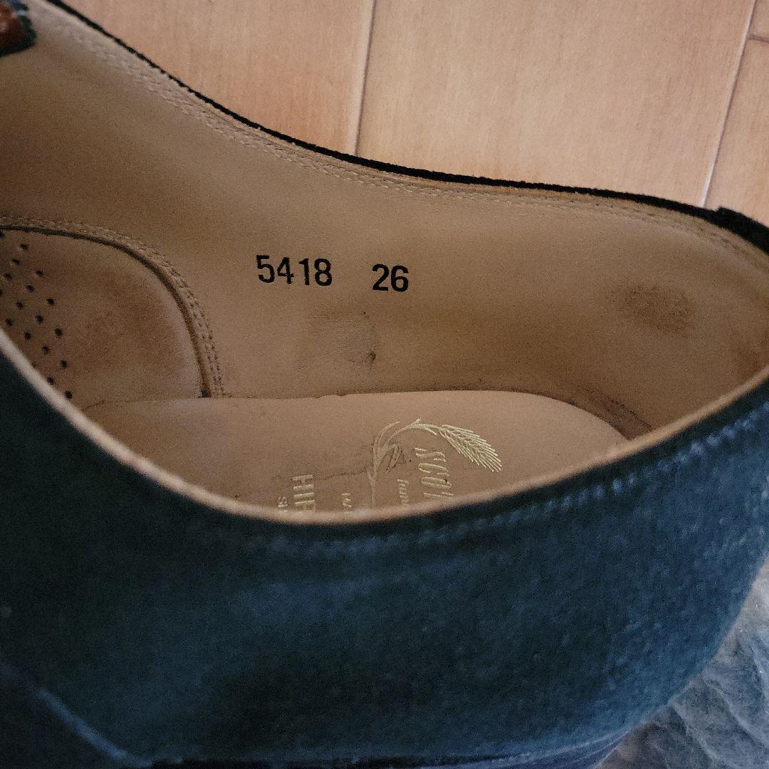 スコッチグレインブラック スエード ドレスシューズ