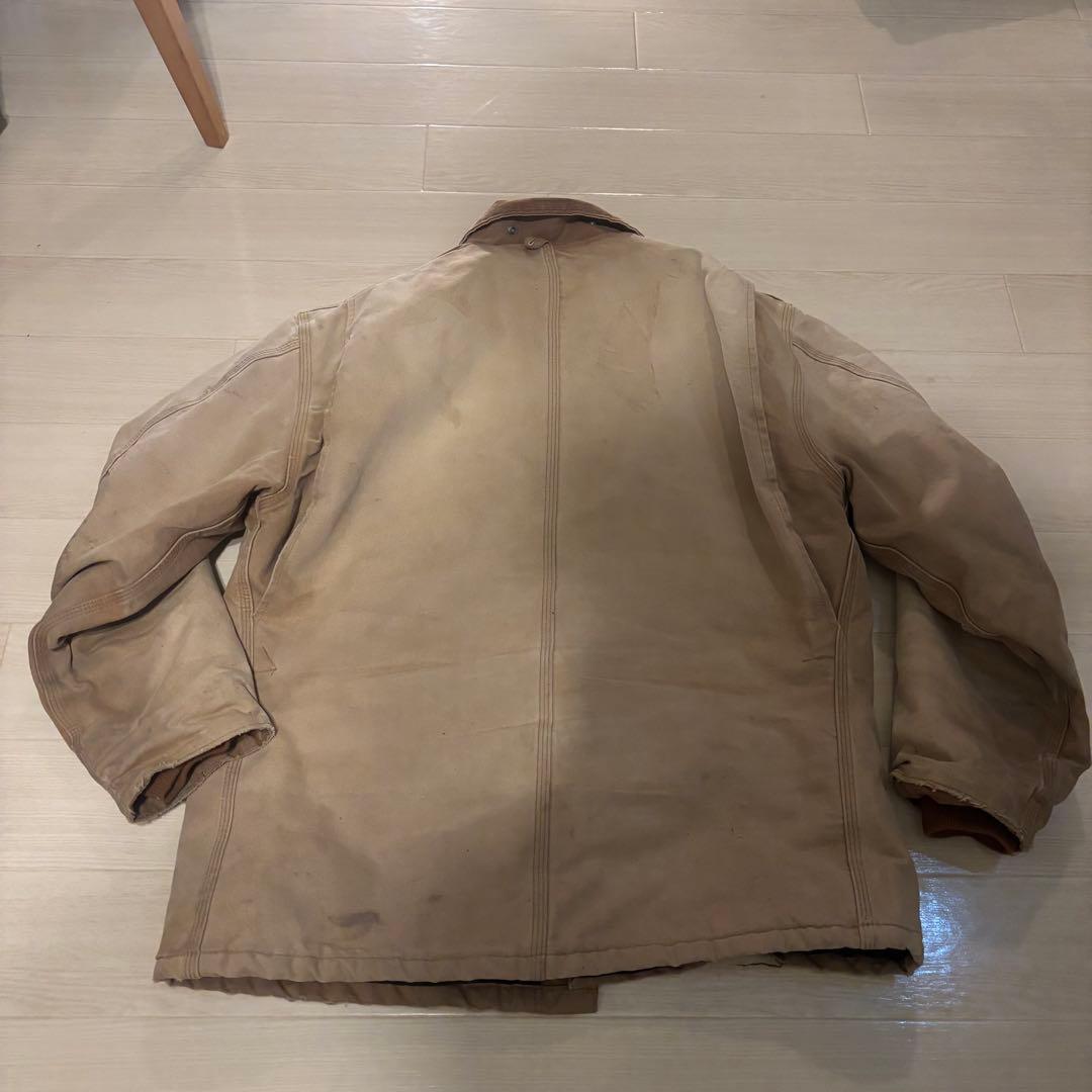 Carharttワークジャケット ダック地 ベージュ YKK キルティング裏地