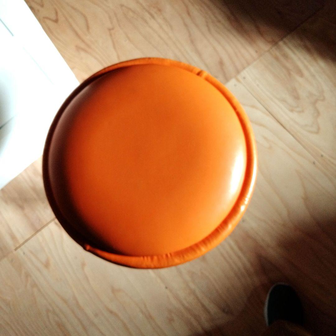 昭和レトロ/アメリカンヴィンテージ/回転椅子レザー系 スツール /古道具チェア