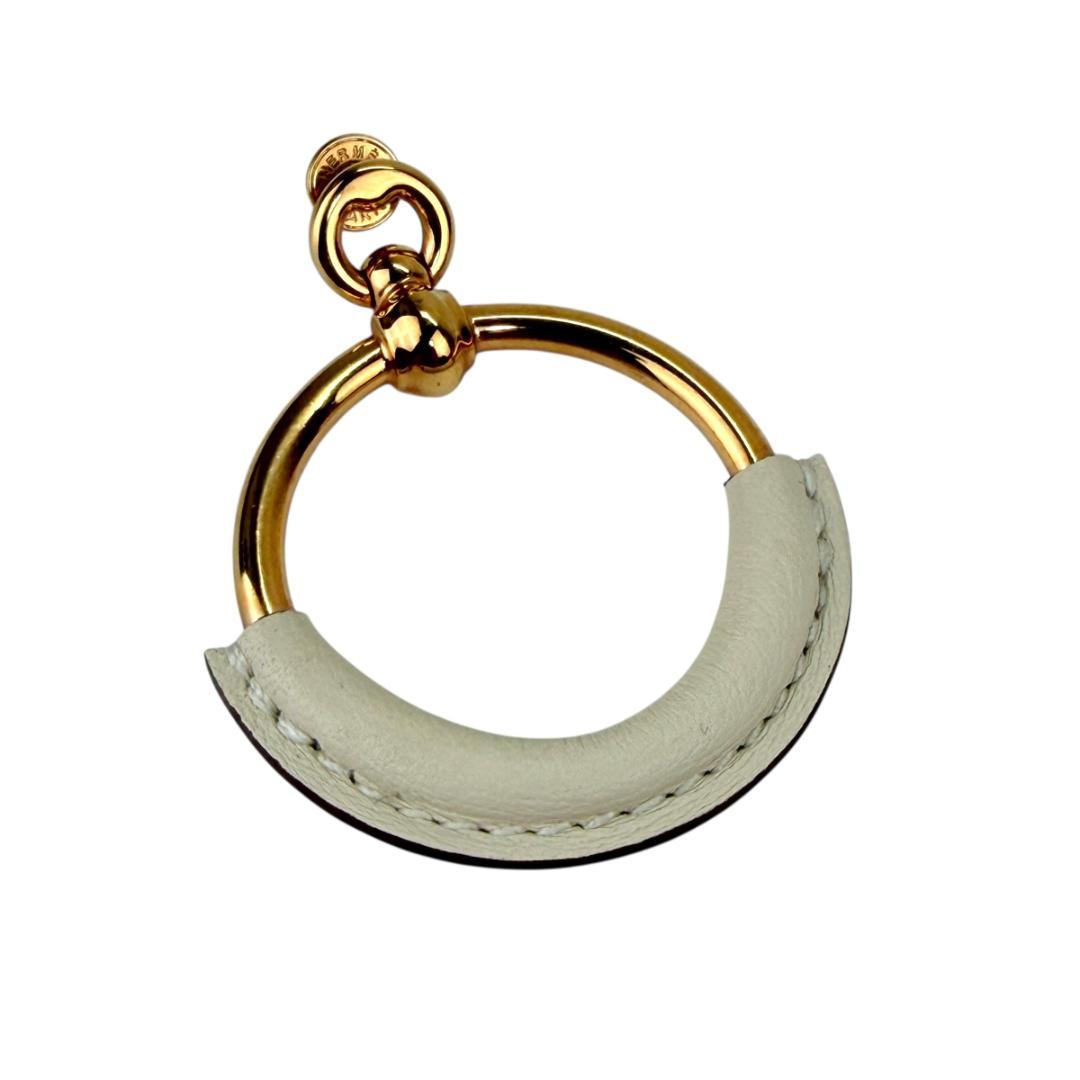 エルメス HERMES ピアス ループグラン PM オフホワイト ゴールド