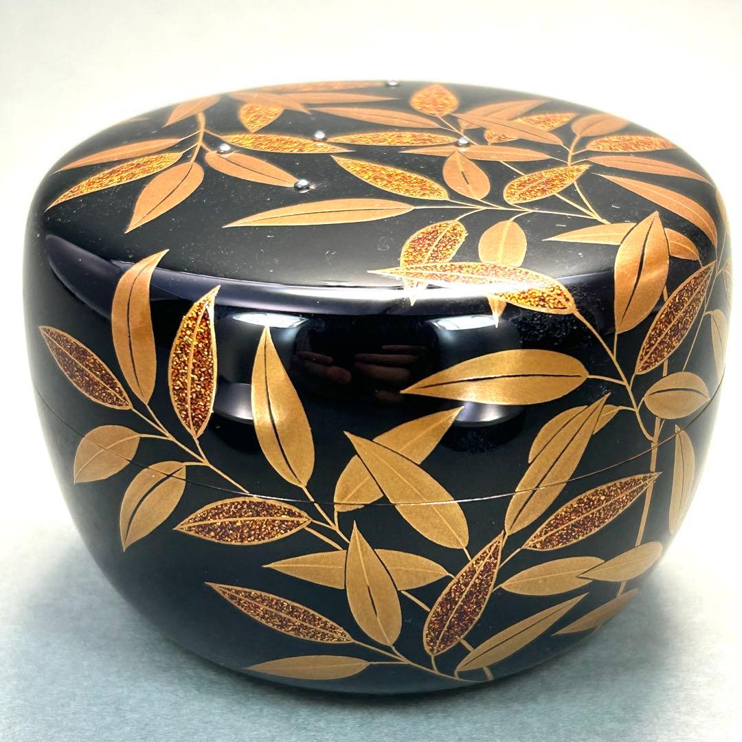 棗　『村田宗覚　笹蒔絵』　惺斎好写　平棗　お茶道具　茶道　共箱　工芸品