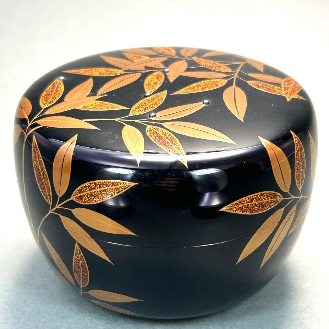 棗　『村田宗覚　笹蒔絵』　惺斎好写　平棗　お茶道具　茶道　共箱　工芸品