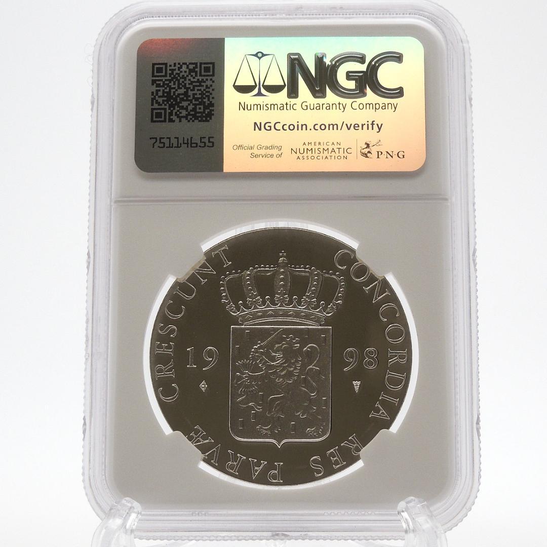 【世界に4枚】1998年 オランダ ダカット 銀貨 NGC PF68 UCAM