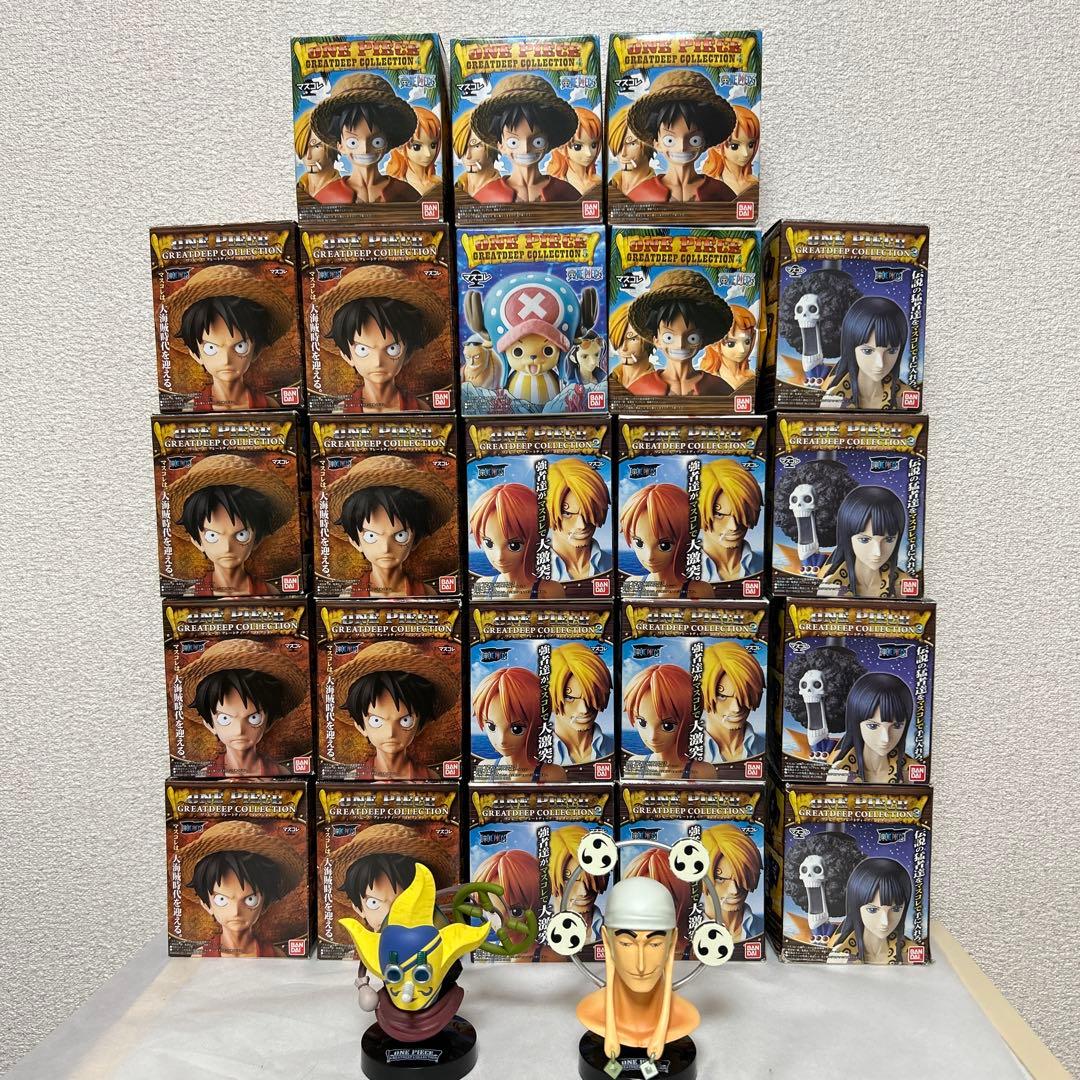 ワンピースグレートディープ　フィギュア　マスコレ　一味セット　ジンベエ　エース