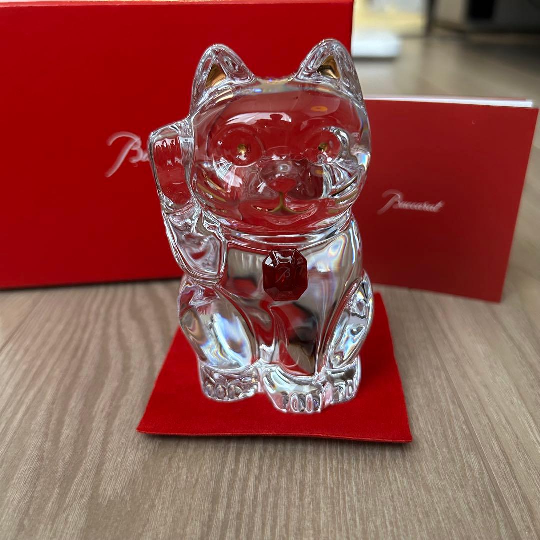 【新品】Baccarat 招き猫　バカラ　まねき猫　レッドオクトゴン