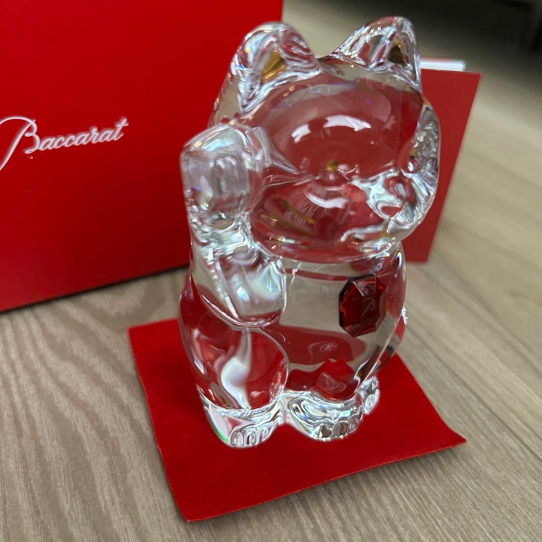 【新品】Baccarat 招き猫　バカラ　まねき猫　レッドオクトゴン