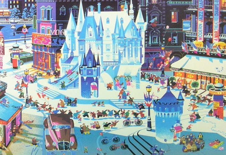 絵画　アートポスター　ヒロ、ヤマガタ スノーキャッスル